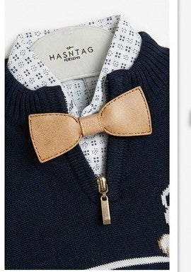 AM Kids - Completo con pantalone,camicia,papillon e maglioncino