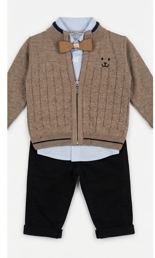 AM Kids - Completo con pantalone,camicia,papillon e pullover