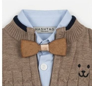 AM Kids - Completo con pantalone,camicia,papillon e pullover