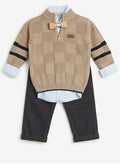 AM Kids - Completo con pantalone,maglioncino,papillon e camicia