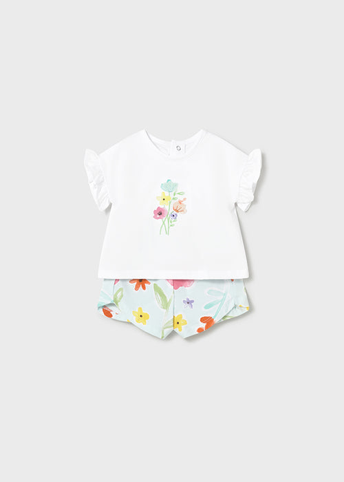 AM Kids - Completo con shorts con fiori