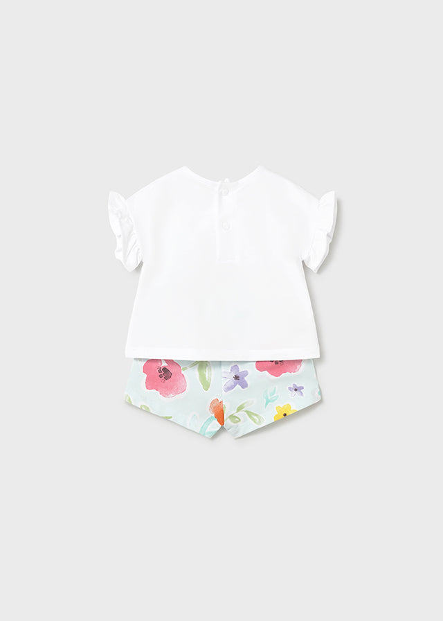 AM Kids - Completo con shorts con fiori
