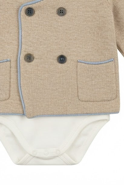 AM Kids - Completo elegante con cardigan,camicia,papillon e pantalone
