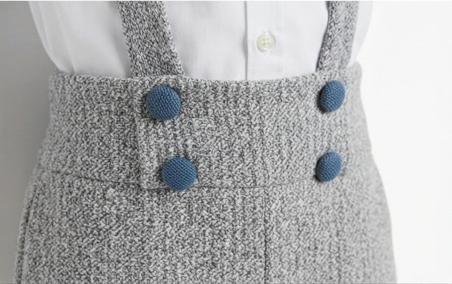 AM Kids - Completo elegante con cardigan,camicia,papillon e salopette