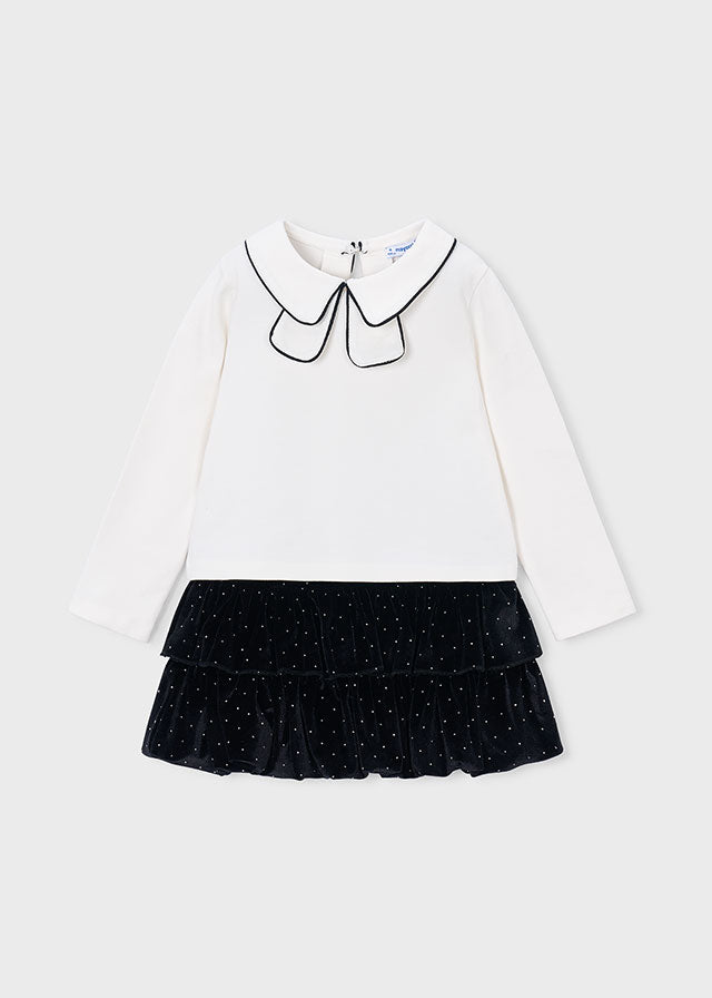 AM Kids - Completo gonna in velluto con strass