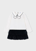AM Kids - Completo gonna in velluto con strass