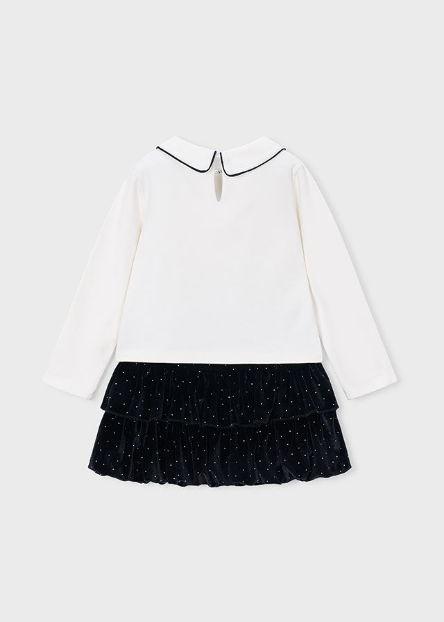 AM Kids - Completo gonna in velluto con strass