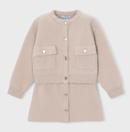 AM Kids - Completo gonna tricot con pelo