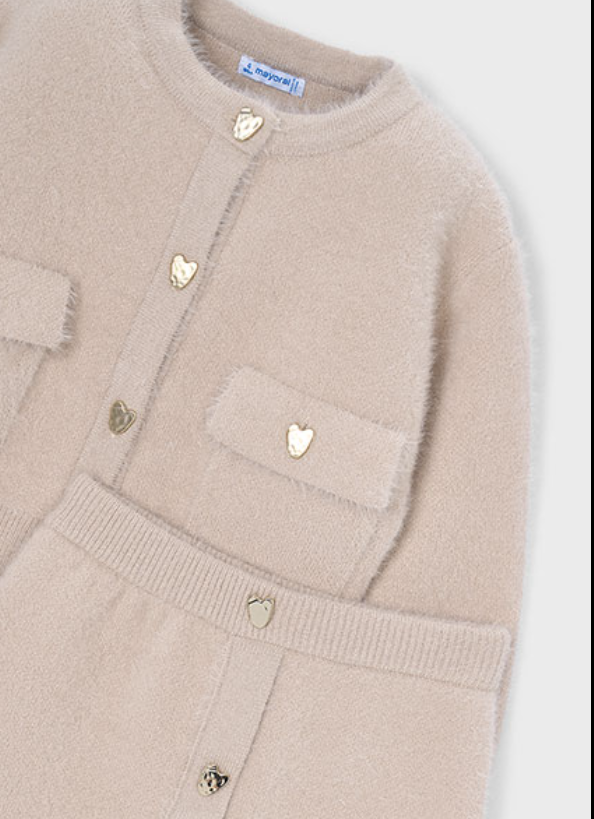 AM Kids - Completo gonna tricot con pelo