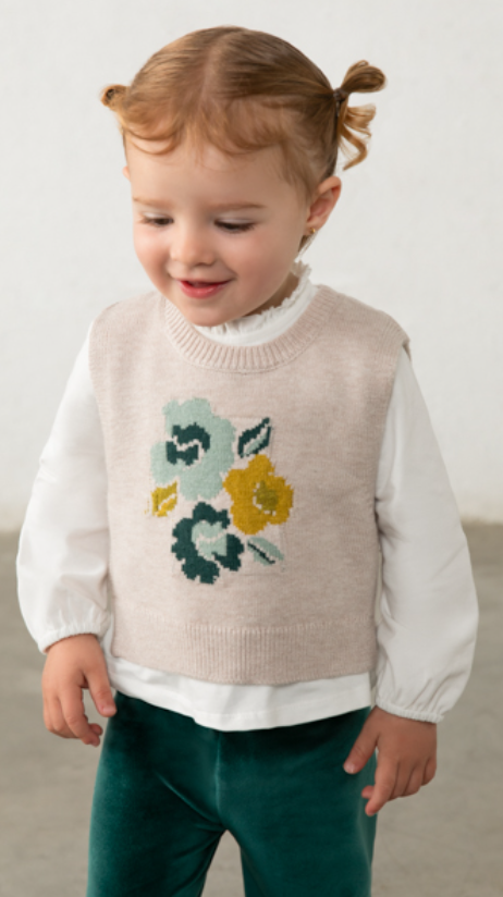 AM Kids - Completo pantalone e gilet tricot