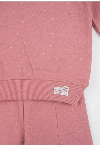 AM Kids - Completo tuta felpato con pantalone a zampa