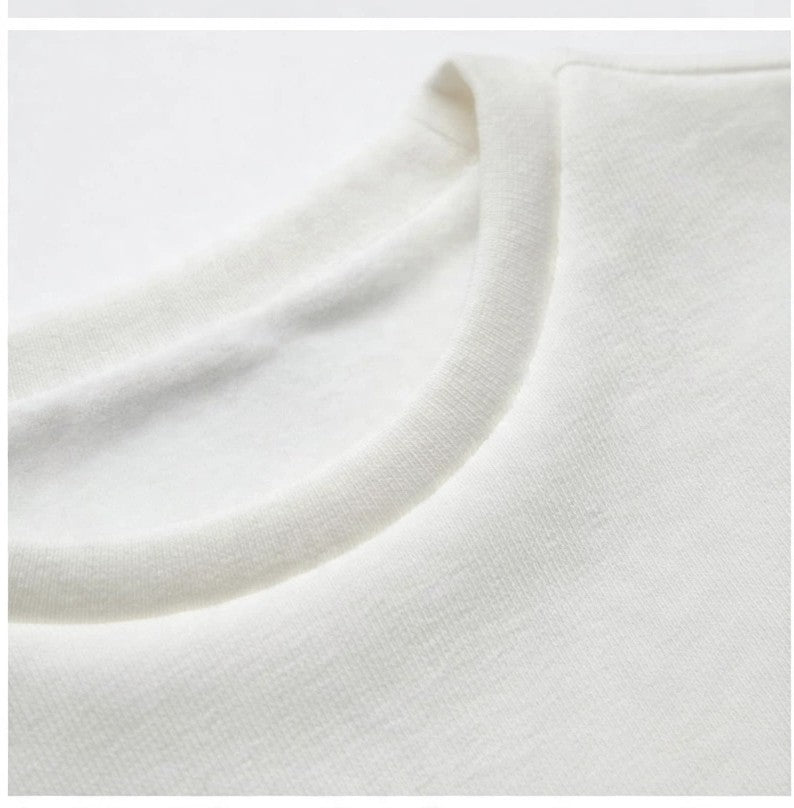 AM Kids - FELPA CROPP GIROCOLLO CON MANICHE MERLETTATE