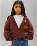 AM Kids - Felpa con zip e cappuccio in cotone garzato