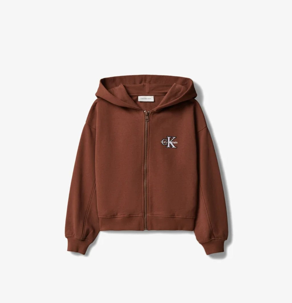 AM Kids - Felpa con zip e cappuccio in cotone garzato
