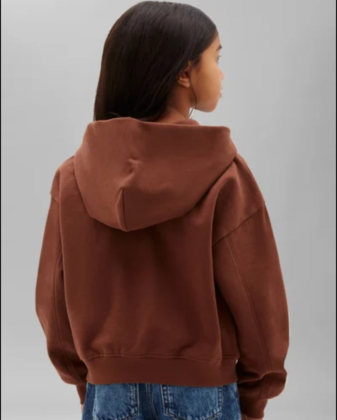 AM Kids - Felpa con zip e cappuccio in cotone garzato
