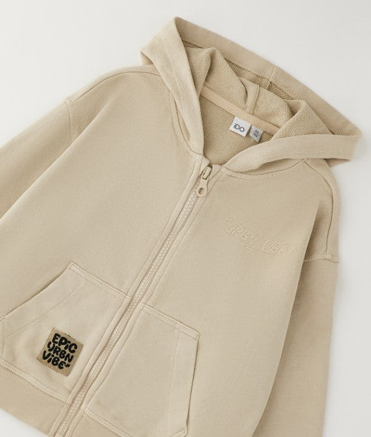 AM Kids - Felpa garzata con zip e cappuccio