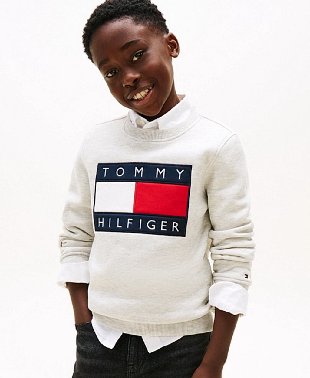 AM Kids - Felpa girocollo garzata Tommy Hilfiger