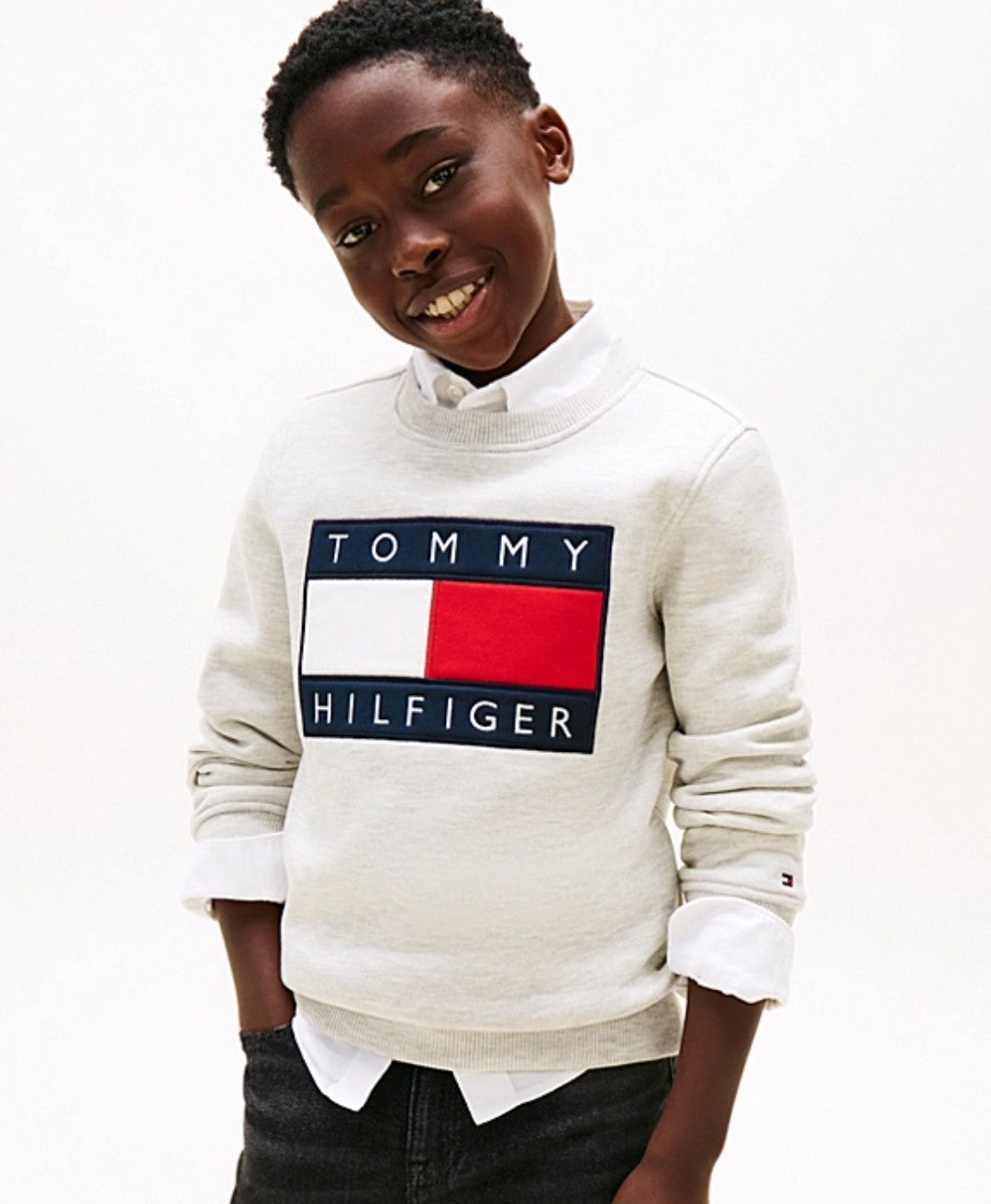 AM Kids - Felpa girocollo garzata Tommy Hilfiger