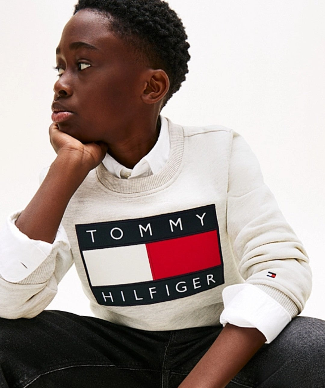 AM Kids - Felpa girocollo garzata Tommy Hilfiger