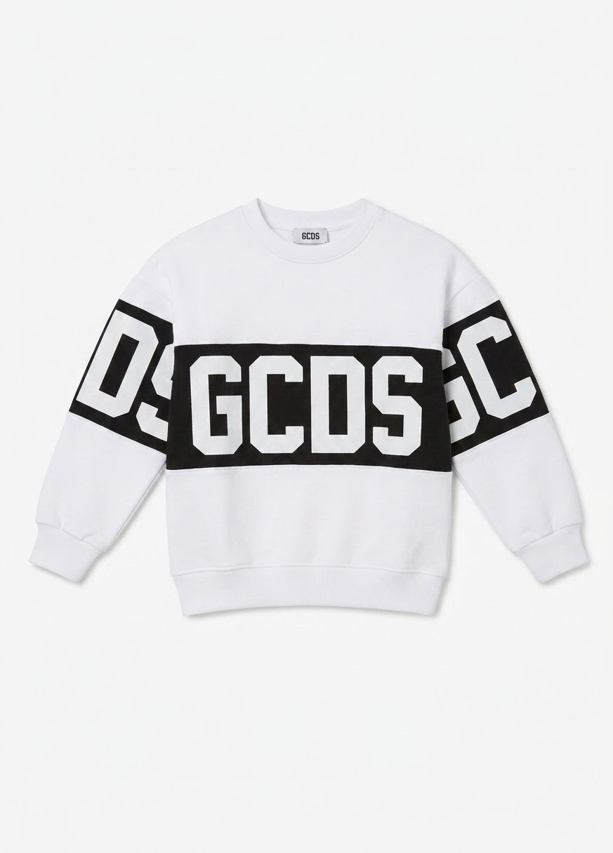 AM Kids - Felpa girocollo garzata con scritta GCDS