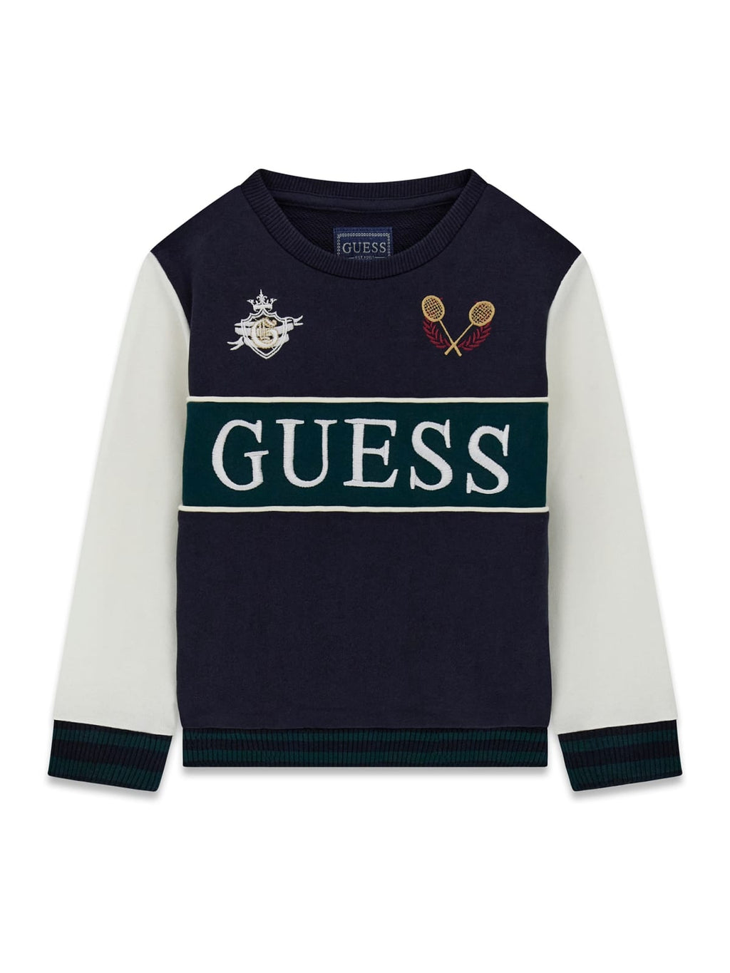 AM Kids - Felpa girocollo garzata con scritta guess in rilievo