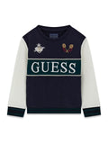 AM Kids - Felpa girocollo garzata con scritta guess in rilievo