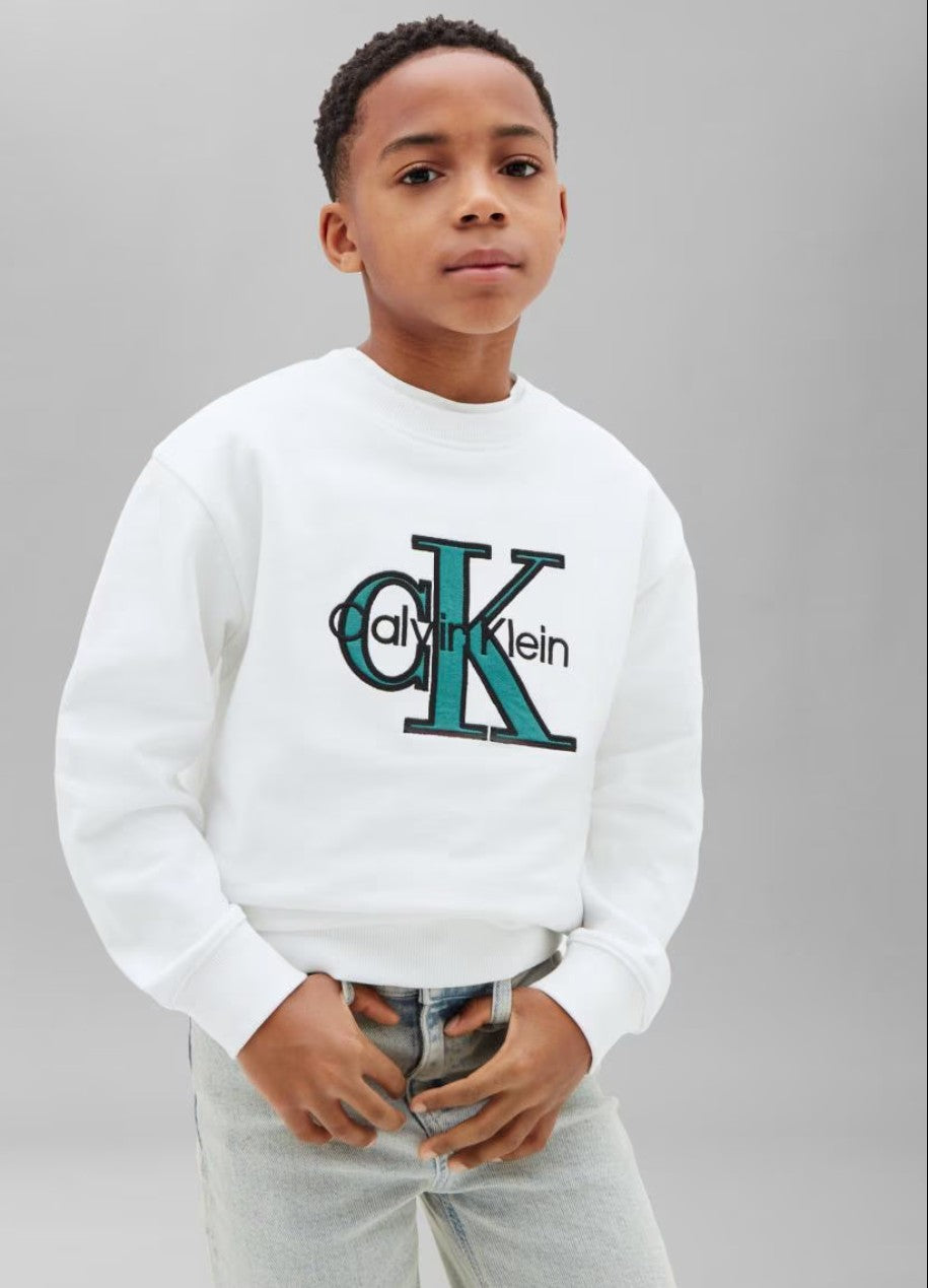 AM Kids - Felpa girocollo in cotone garzato