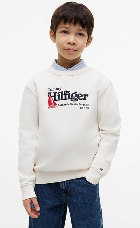 AM Kids - Felpa in pique e tessuto garzato con logo Tommy Hilfiger