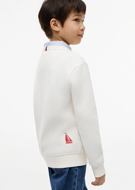 AM Kids - Felpa in pique e tessuto garzato con logo Tommy Hilfiger
