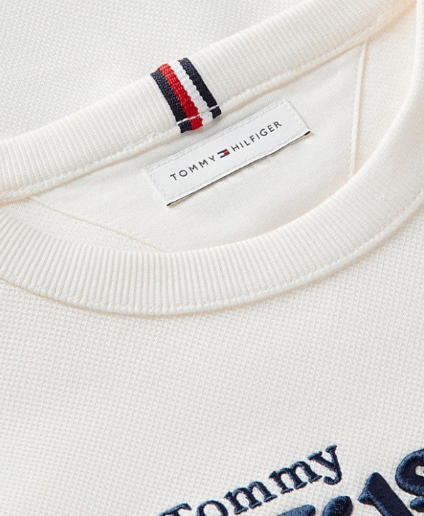 AM Kids - Felpa in pique e tessuto garzato con logo Tommy Hilfiger