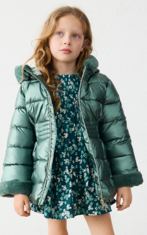 AM Kids - Giaccone metallizato con pelo