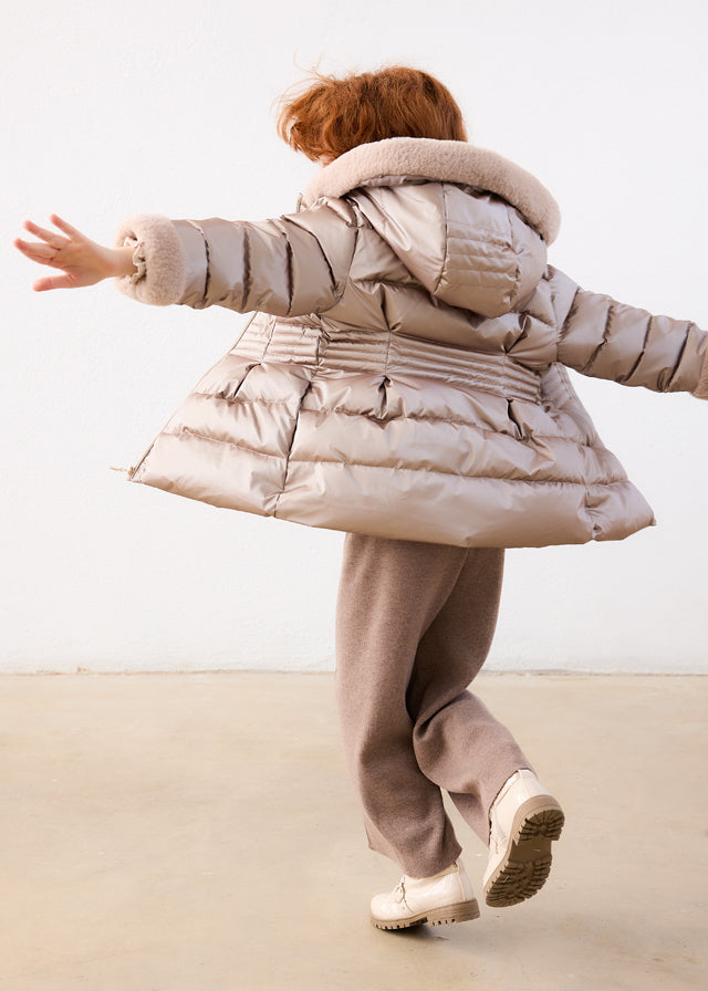 AM Kids - Giaccone metallizato con pelo