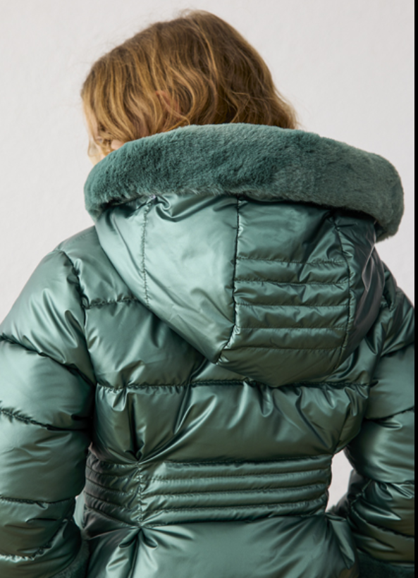 AM Kids - Giaccone metallizato con pelo