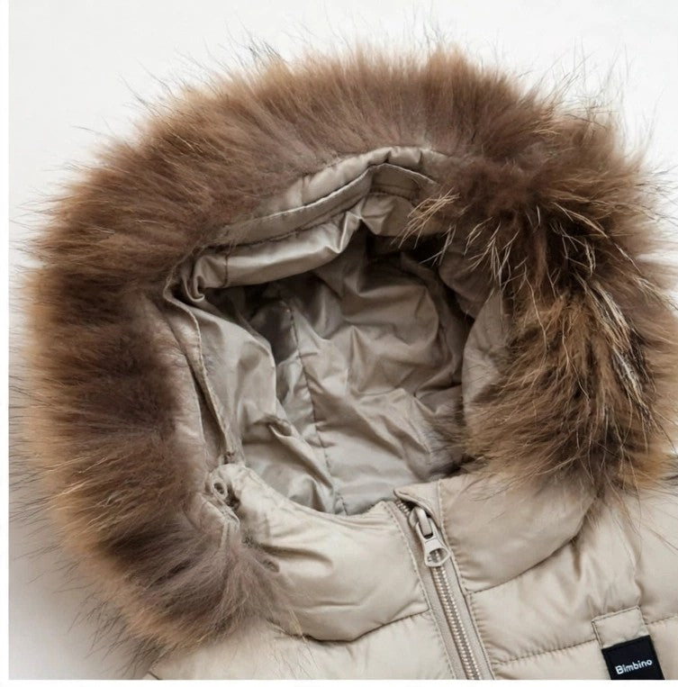 AM Kids - Giubbino imbottito con cappuccio pelliccia