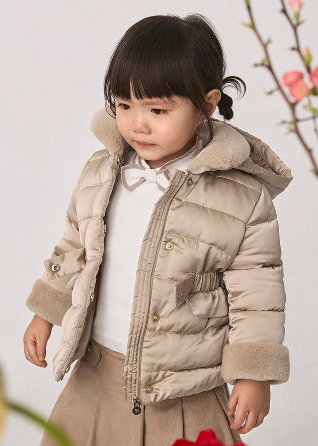 AM Kids - Giubbino satinato con pelo