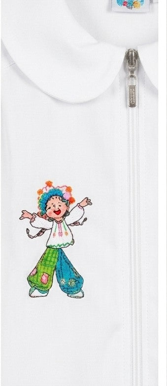 AM Kids - Grembiule Siggi a quadri rosa e bianco con bimba