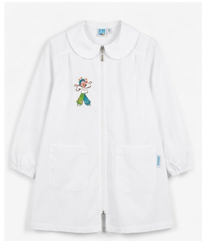 AM Kids - Grembiule Siggi a quadri rosa e bianco con bimba