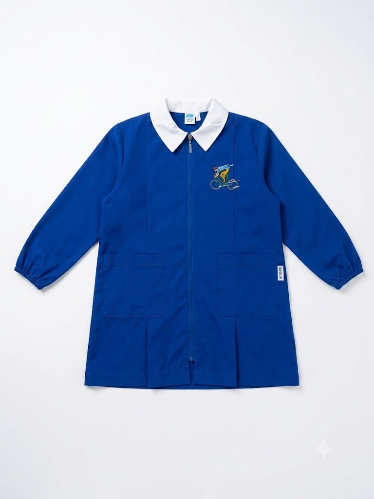 AM Kids - Grembiule Siggi blu scuola con bici