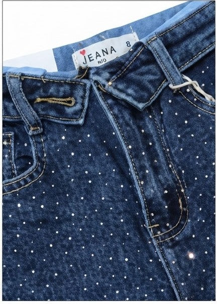 AM Kids - JEANS BALLOON CON BRILLANTINI BAMBINA