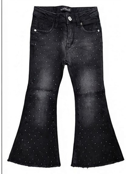 AM Kids - JEANS CON BRILLANTINI A ZAMPA BAMBINA