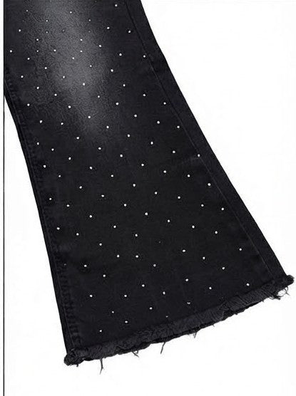 AM Kids - JEANS CON BRILLANTINI A ZAMPA BAMBINA