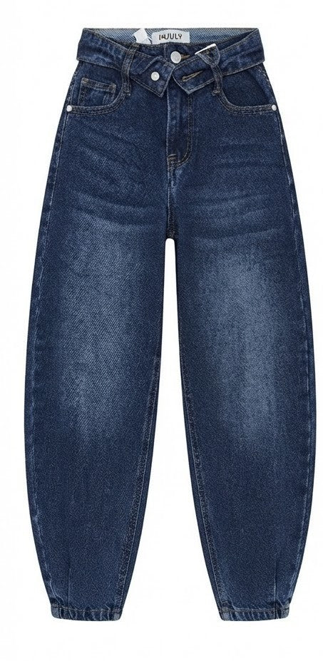 AM Kids - Jeans ballon con tasca brillantinata