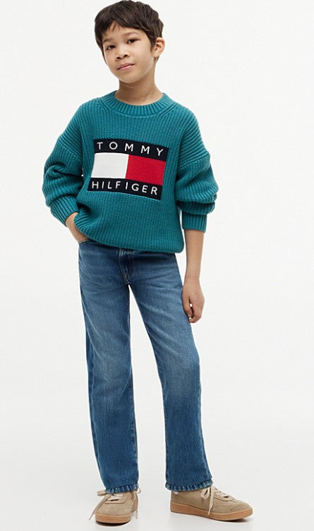 AM Kids - Jeans straight fit con baffature Tommy Hilfiger