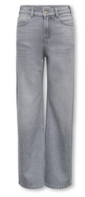 AM Kids - Jeans wide denim con brillanti