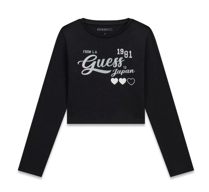 AM Kids - Maglietta manica lunga Guess con cuori