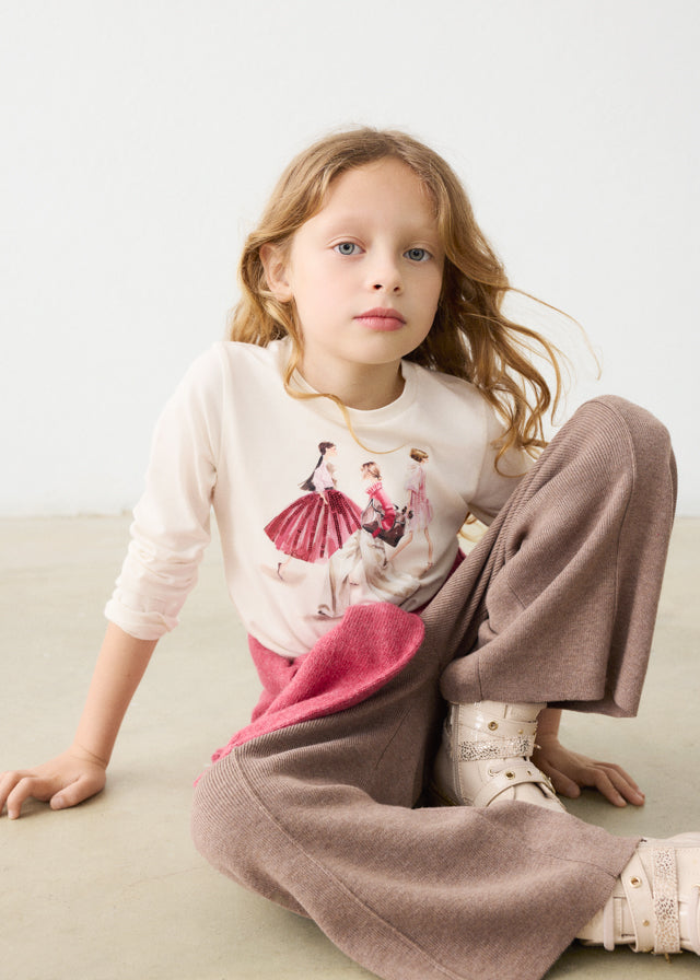 AM Kids - Maglietta manica lunga con bamboline Mayoral