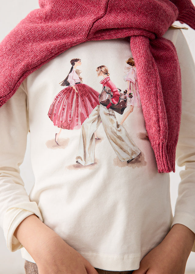 AM Kids - Maglietta manica lunga con bamboline Mayoral