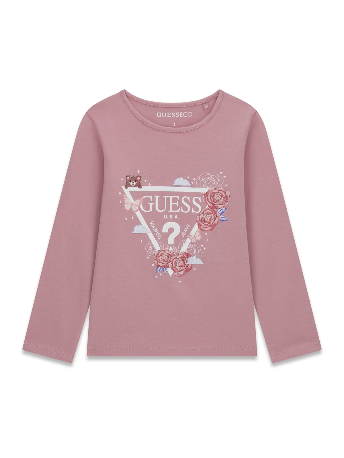AM Kids - Maglietta manica lunga con fiori Guess