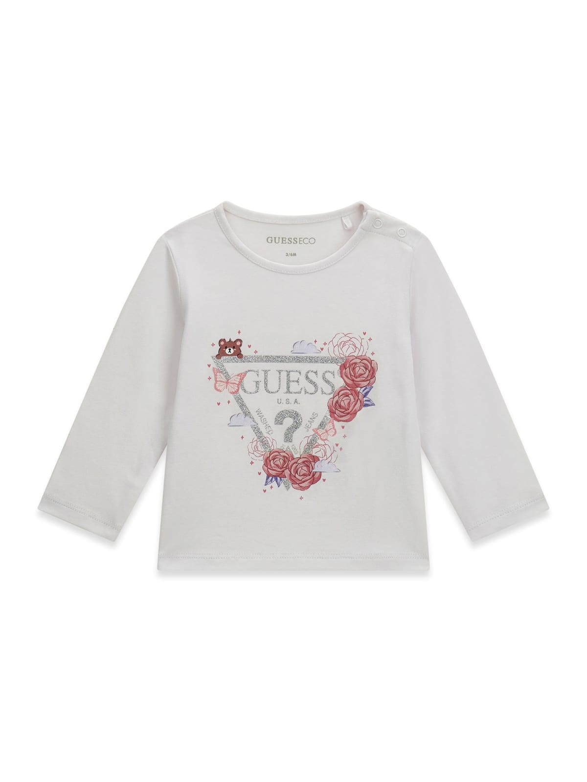 AM Kids - Maglietta manica lunga con fiori Guess