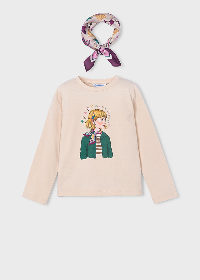 AM Kids - Maglietta manica lunga con foulard